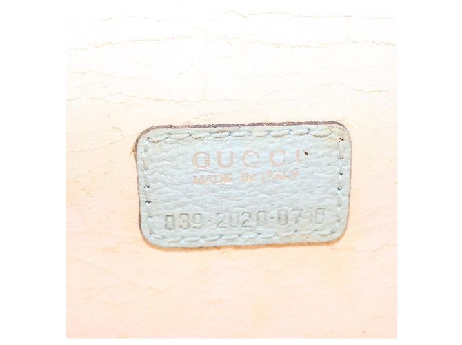 GUCCI Vanity Pouch Bolsa de Cuero Azul Claro 039 2020 0710 Auth am10333 - vista 12