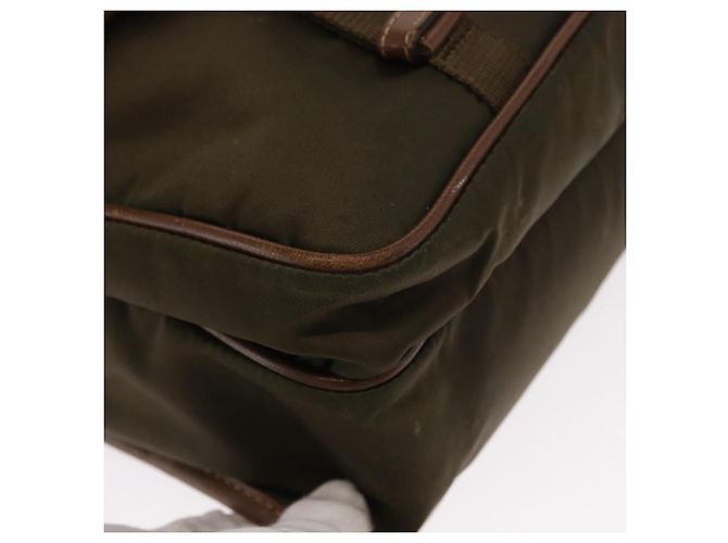 PRADA Schultertasche Nylon Khaki Silber Authentisch bs31899 - Ansicht 14