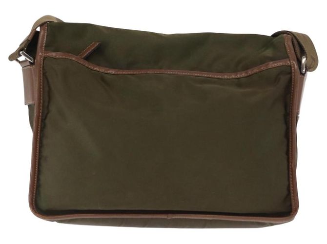 PRADA Schultertasche Nylon Khaki Silber Authentisch bs31899 - Ansicht 2