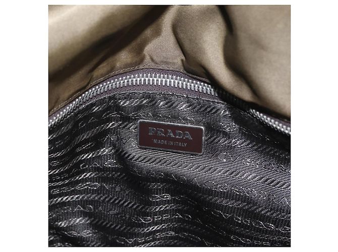 PRADA Schultertasche Nylon Khaki Silber Authentisch bs31899 - Ansicht 21
