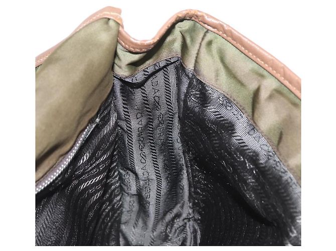 PRADA Schultertasche Nylon Khaki Silber Authentisch bs31899 - Ansicht 22