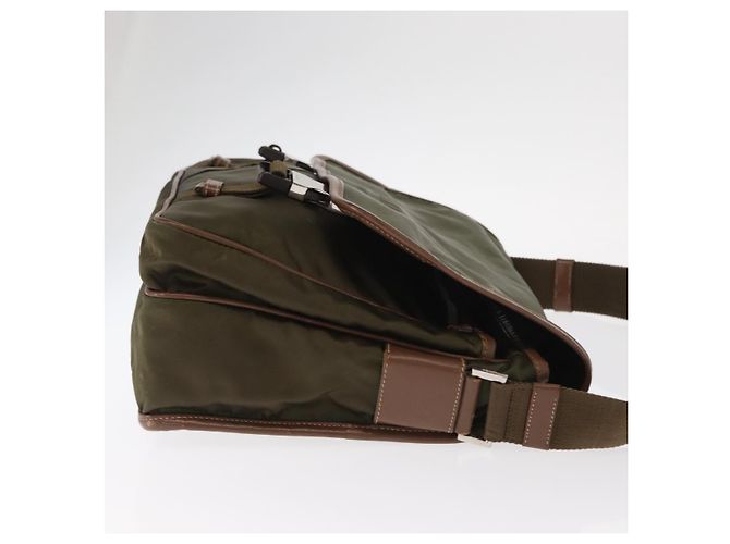 PRADA Schultertasche Nylon Khaki Silber Authentisch bs31899 - Ansicht 3