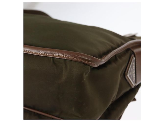 PRADA Schultertasche Nylon Khaki Silber Authentisch bs31899 - Ansicht 9