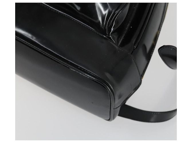 Borsa a Spalla GUCCI Bamboo Smalto Nero Oro Auth bs32059 D'oro - vista 14