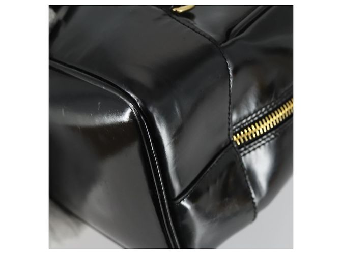 Borsa a Spalla GUCCI Bamboo Smalto Nero Oro Auth bs32059 D'oro - vista 16