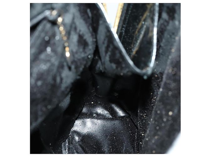 Borsa a Spalla GUCCI Bamboo Smalto Nero Oro Auth bs32059 D'oro - vista 19
