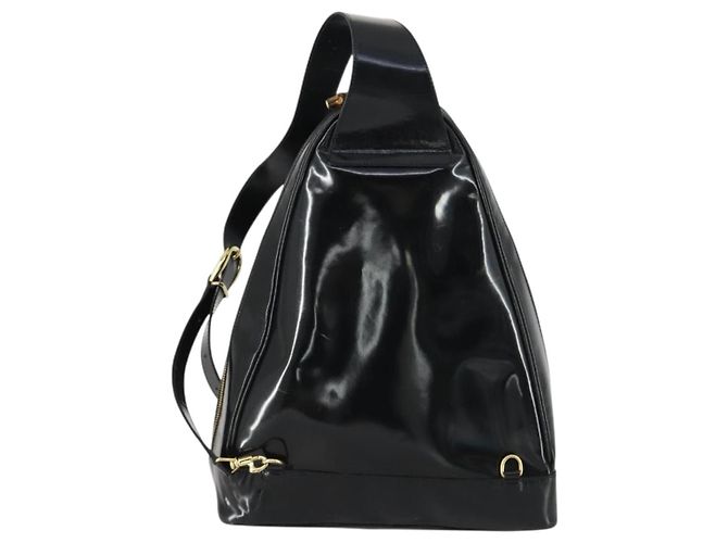 Borsa a Spalla GUCCI Bamboo Smalto Nero Oro Auth bs32059 D'oro - vista 2