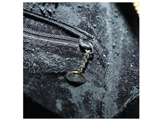 Borsa a Spalla GUCCI Bamboo Smalto Nero Oro Auth bs32059 D'oro - vista 21