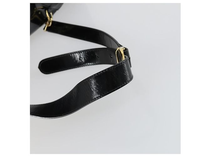 Borsa a Spalla GUCCI Bamboo Smalto Nero Oro Auth bs32059 D'oro - vista 7