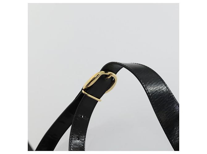 Borsa a Spalla GUCCI Bamboo Smalto Nero Oro Auth bs32059 D'oro - vista 8