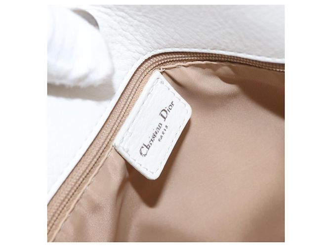 Christian Dior Trotter Canvas Tote Bag Weiß Silber Auth 160046 - Ansicht 10