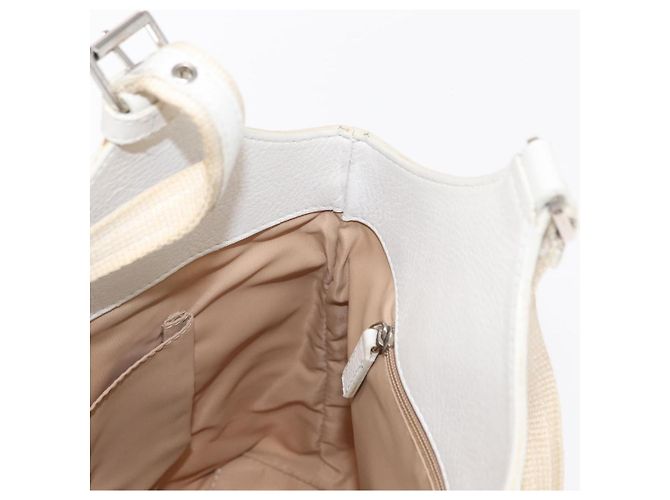 Christian Dior Trotter Canvas Tote Bag Weiß Silber Auth 160046 - Ansicht 19