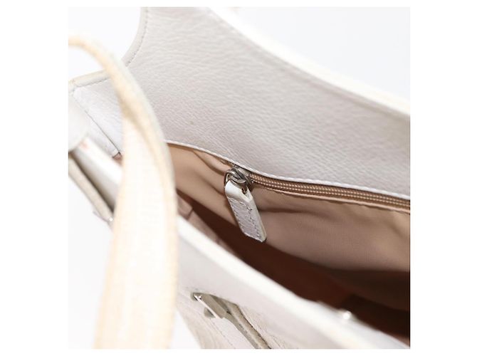 Christian Dior Trotter Canvas Tote Bag Weiß Silber Auth 160046 - Ansicht 20