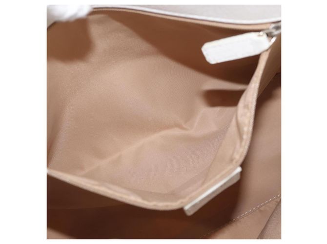 Christian Dior Trotter Canvas Tote Bag Weiß Silber Auth 160046 - Ansicht 21