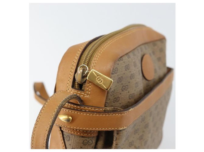 Gucci Borsa a Spalla Micro GG Supreme PVC Beige Oro 007 23 0017 Auth 160479 D'oro - vista 10