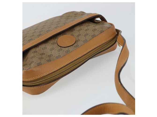 Gucci Borsa a Spalla Micro GG Supreme PVC Beige Oro 007 23 0017 Auth 160479 D'oro - vista 6