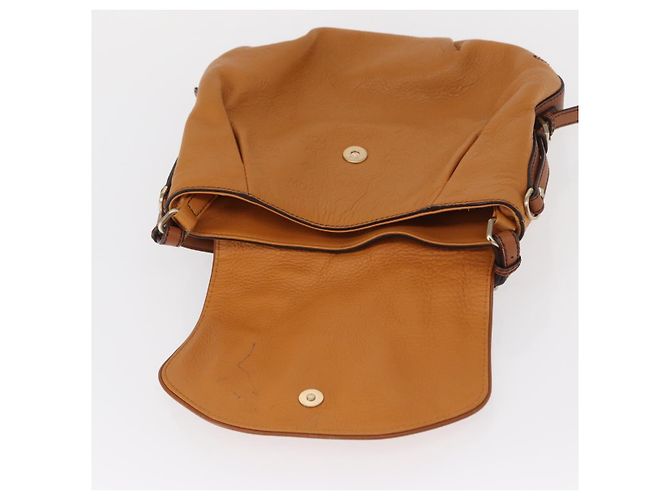 Borsa a Spalla in Pelle MCM Vicetos Logogram Marrone Oro Auth gh1463 D'oro - vista 10