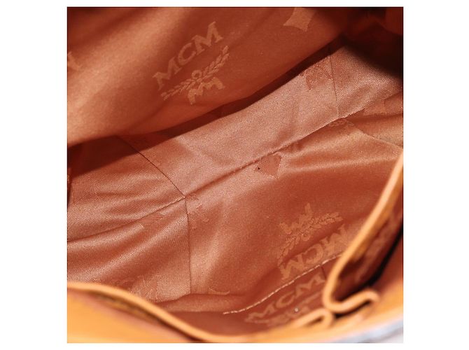 Borsa a Spalla in Pelle MCM Vicetos Logogram Marrone Oro Auth gh1463 D'oro - vista 11
