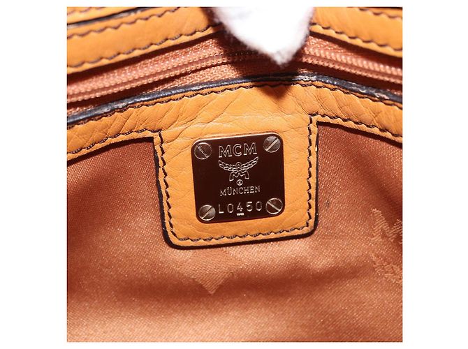 Borsa a Spalla in Pelle MCM Vicetos Logogram Marrone Oro Auth gh1463 D'oro - vista 12