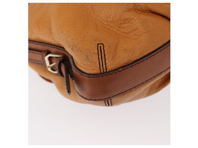 Borsa a Spalla in Pelle MCM Vicetos Logogram Marrone Oro Auth gh1463 D'oro - vista 15
