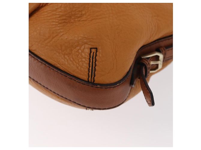 Borsa a Spalla in Pelle MCM Vicetos Logogram Marrone Oro Auth gh1463 D'oro - vista 16