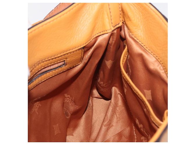 Borsa a Spalla in Pelle MCM Vicetos Logogram Marrone Oro Auth gh1463 D'oro - vista 18