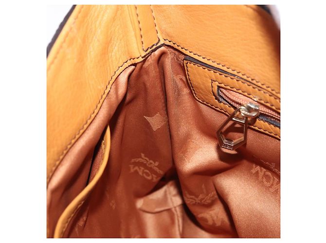 Borsa a Spalla in Pelle MCM Vicetos Logogram Marrone Oro Auth gh1463 D'oro - vista 19