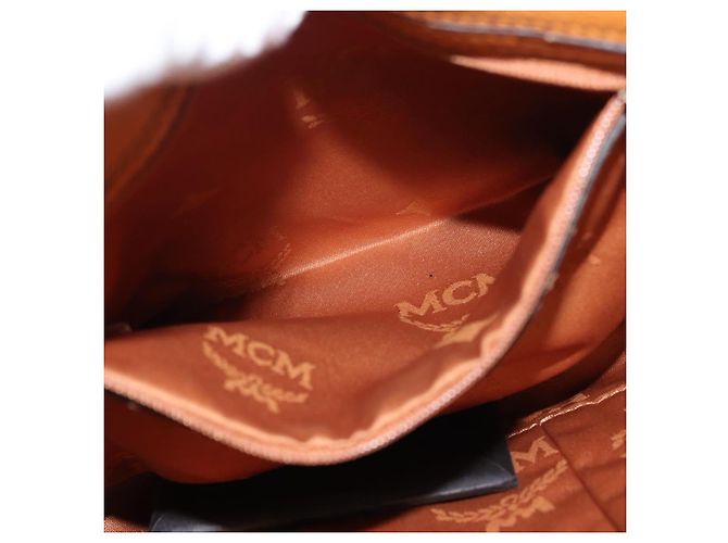 Borsa a Spalla in Pelle MCM Vicetos Logogram Marrone Oro Auth gh1463 D'oro - vista 21