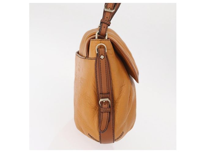 Borsa a Spalla in Pelle MCM Vicetos Logogram Marrone Oro Auth gh1463 D'oro - vista 4