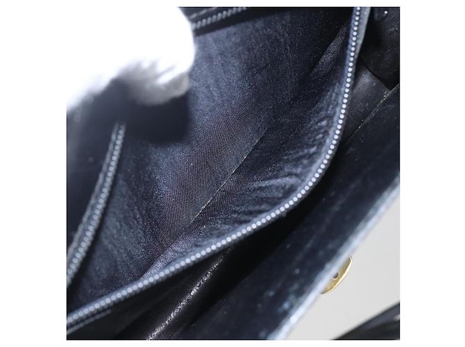 Céline Borsa a Spalla CELINE in Pelle Nera Oro Auth 160240 Nero D'oro - vista 11
