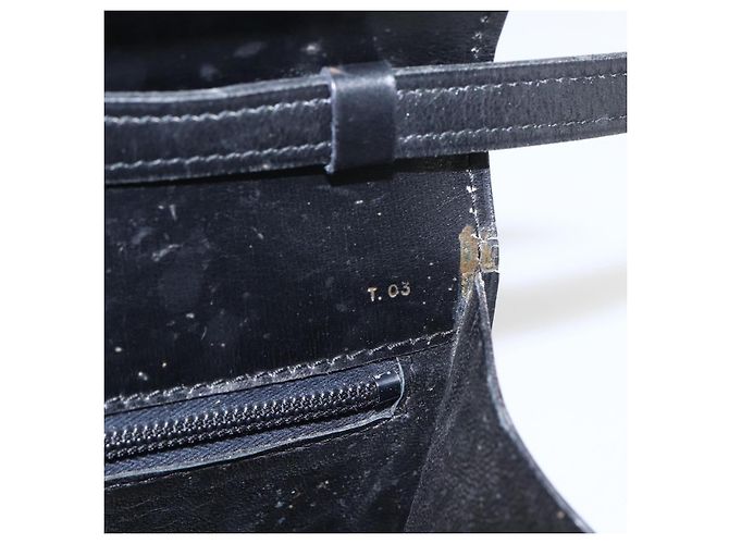 Céline Borsa a Spalla CELINE in Pelle Nera Oro Auth 160240 Nero D'oro - vista 12