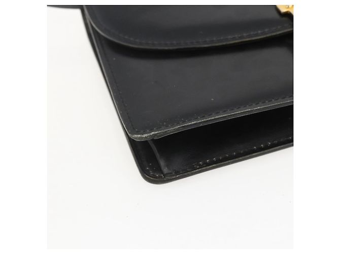 Céline Borsa a Spalla CELINE in Pelle Nera Oro Auth 160240 Nero D'oro - vista 14