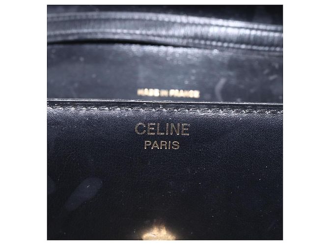 Céline Borsa a Spalla CELINE in Pelle Nera Oro Auth 160240 Nero D'oro - vista 18