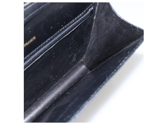 Céline Borsa a Spalla CELINE in Pelle Nera Oro Auth 160240 Nero D'oro - vista 20