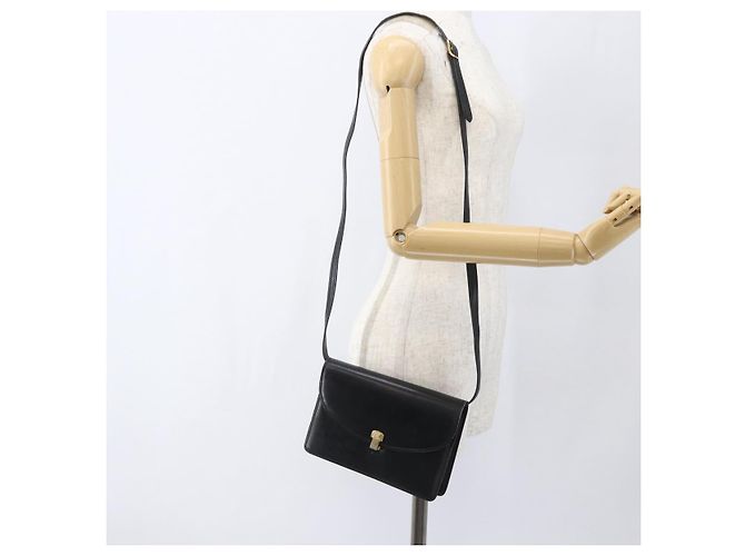Céline Borsa a Spalla CELINE in Pelle Nera Oro Auth 160240 Nero D'oro - vista 22