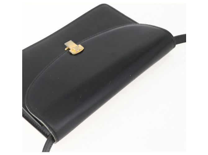 Céline Borsa a Spalla CELINE in Pelle Nera Oro Auth 160240 Nero D'oro - vista 6