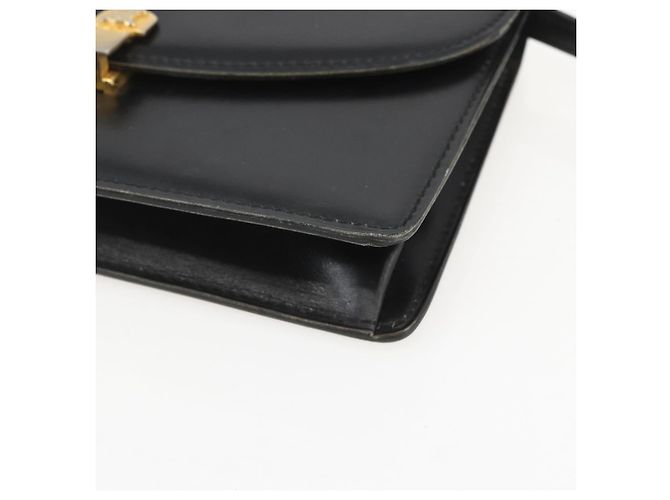 Céline Borsa a Spalla CELINE in Pelle Nera Oro Auth 160240 Nero D'oro - vista 9