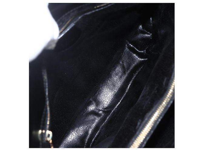 Borsa Tote GUCCI Smalto Nero Oro 002 1046 0407 Auth bs31886 - vista 10