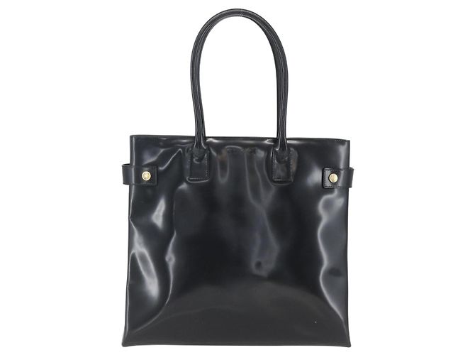 Borsa Tote GUCCI Smalto Nero Oro 002 1046 0407 Auth bs31886 - vista 13