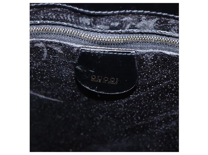 Borsa Tote GUCCI Smalto Nero Oro 002 1046 0407 Auth bs31886 - vista 17