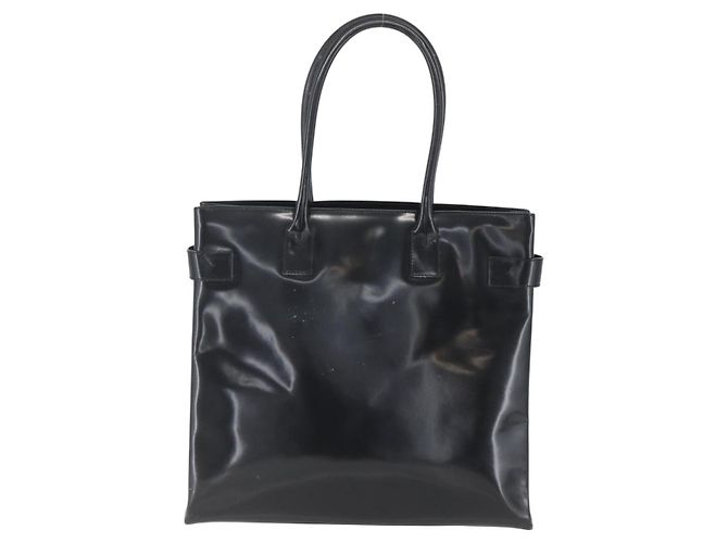 Borsa Tote GUCCI Smalto Nero Oro 002 1046 0407 Auth bs31886 - vista 2