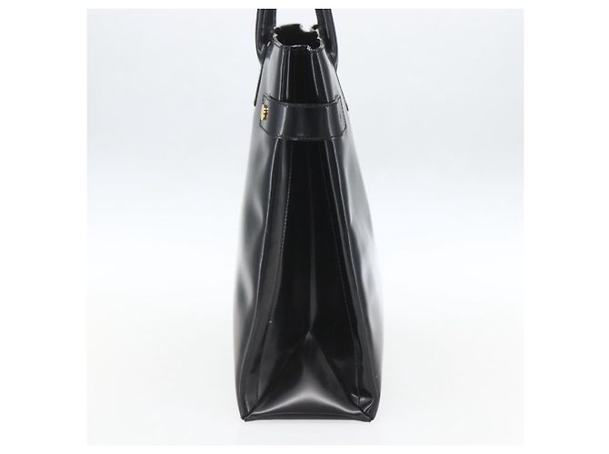 Borsa Tote GUCCI Smalto Nero Oro 002 1046 0407 Auth bs31886 - vista 4