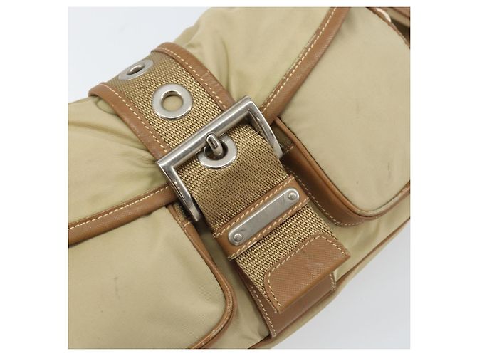 Borsa a Spalla PRADA Nylon Beige Argento Autentica ka1242 - vista 17