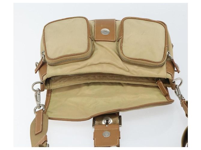Borsa a Spalla PRADA Nylon Beige Argento Autentica ka1242 - vista 19