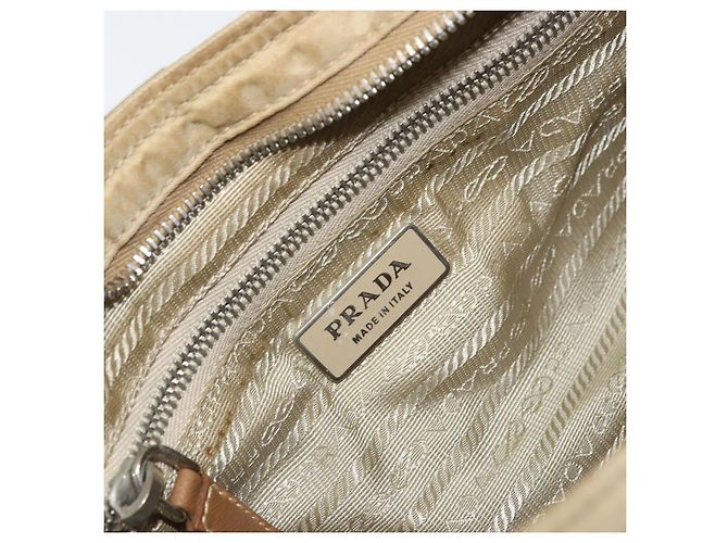 Borsa a Spalla PRADA Nylon Beige Argento Autentica ka1242 - vista 21
