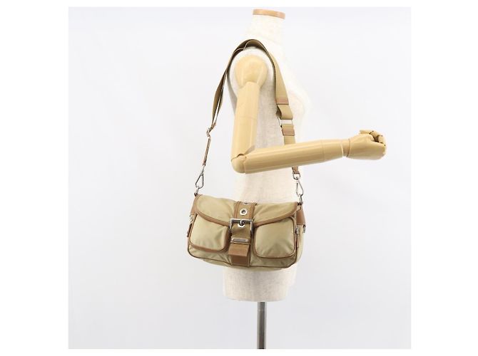 Borsa a Spalla PRADA Nylon Beige Argento Autentica ka1242 - vista 28