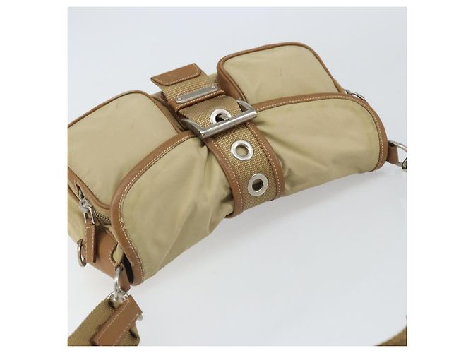 Borsa a Spalla PRADA Nylon Beige Argento Autentica ka1242 - vista 6