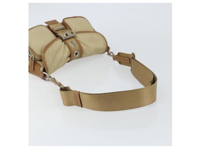Borsa a Spalla PRADA Nylon Beige Argento Autentica ka1242 - vista 7