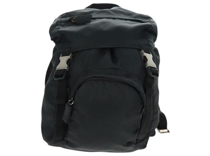 PRADA Backpack Nylon Black Silver Auth bs31838 Silvery - view 13