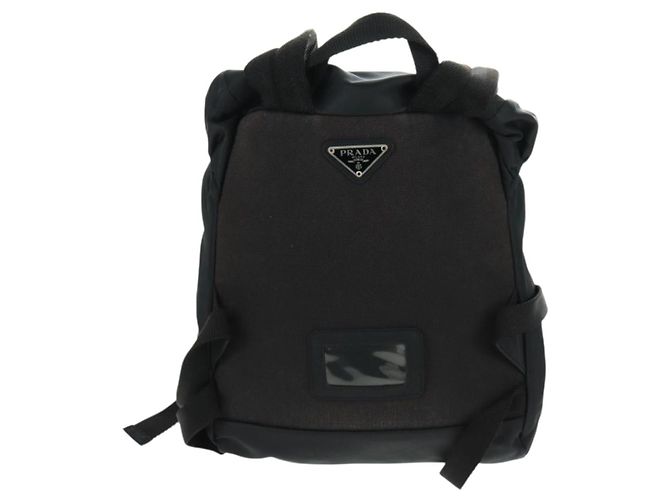 PRADA Backpack Nylon Black Silver Auth bs31838 Silvery - view 2
